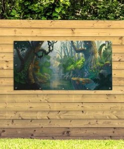 MuchoWow Outdoor-Poster 200x100 Wald - Fluss - -Gartenaccessoires Verkäufe 2022 c5aa99b93b6b4908a54b08a74aeb0f9b