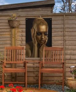MuchoWow Outdoor-Poster 40x60 Gold - Frau - -Gartenaccessoires Verkäufe 2022 c5b0adca30334e6aa44d11e65611170b