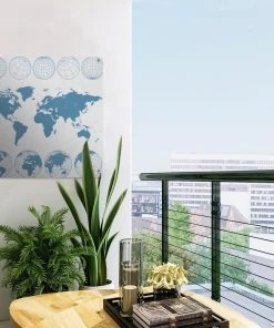 MuchoWow Outdoor-Poster 50x50 Weltkarte - Blau -Gartenaccessoires Verkäufe 2022 c668b346db7d499f8ca04debcf4ed305