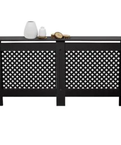 ECD Germany Heizkörperverkleidung 152x19x82cm - Schwarz