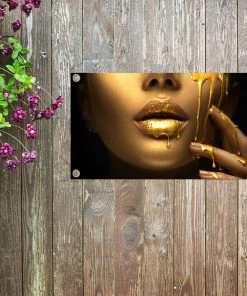 MuchoWow Outdoor-Poster 80x40 Gold - Frau - -Gartenaccessoires Verkäufe 2022 c839d620893048578c48db40f4c02f53