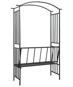 VidaXL Rosenbogen mit Bank Schwarz Eisen - vidaXL Rosenbogen mit Bank Schwarz 128x50x207 cm Eisen -Gartenaccessoires Verkäufe 2022 cbf8b90917c04a93bf0b49e0ee429d77