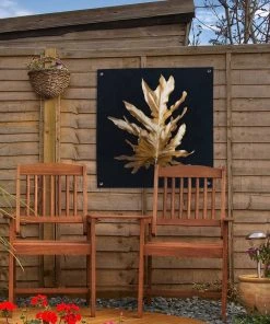 MuchoWow Outdoor-Poster 50x50 Blätter - Gold - -Gartenaccessoires Verkäufe 2022 cca7b2ab7ab24b559af36cc897405c2d