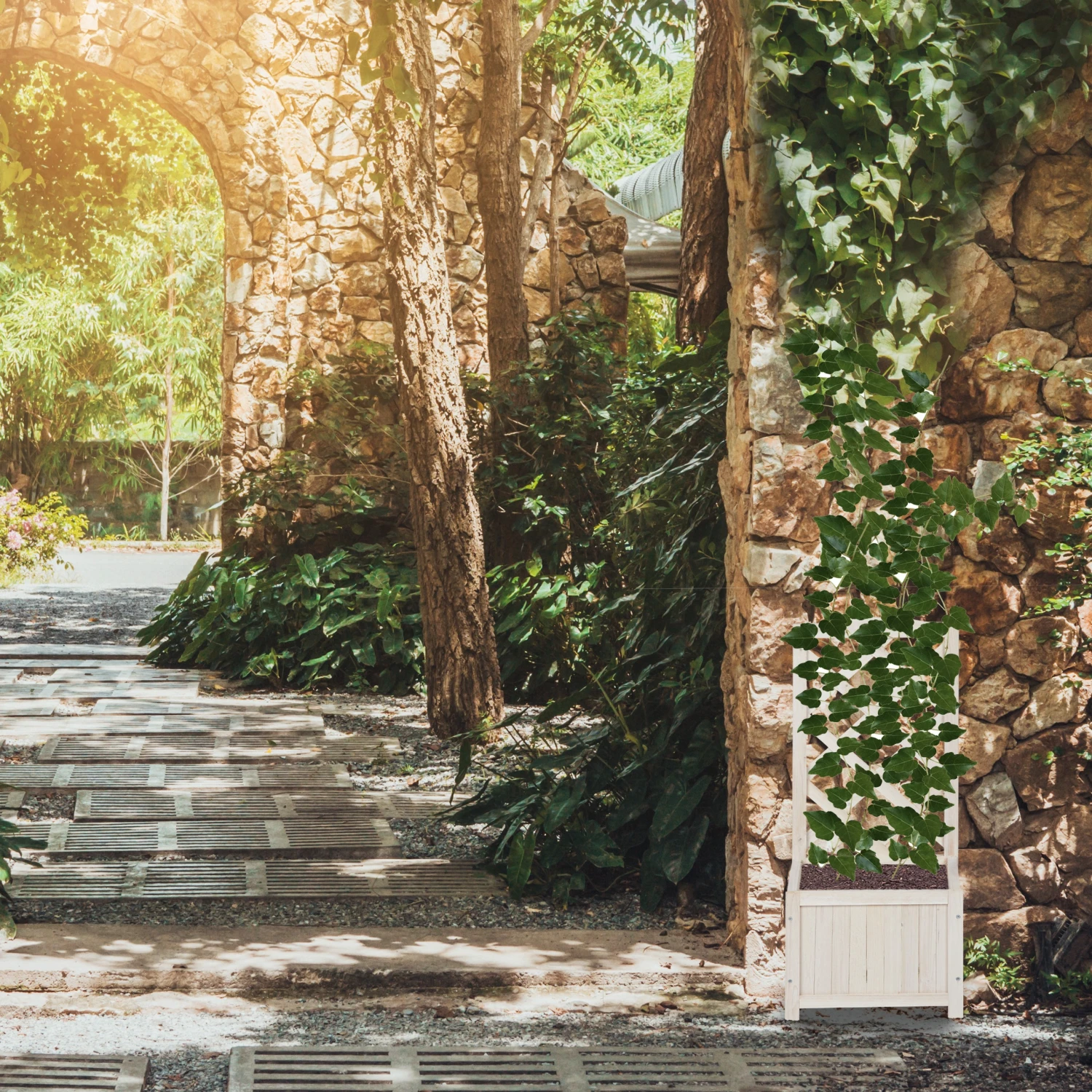 Relaxdays Holz Rankkasten weiß - 36 x 90 x 36 cm 4 Relaxdays Holz Rankkasten weiß - 36 x 90 x 36 cm – Bild 2