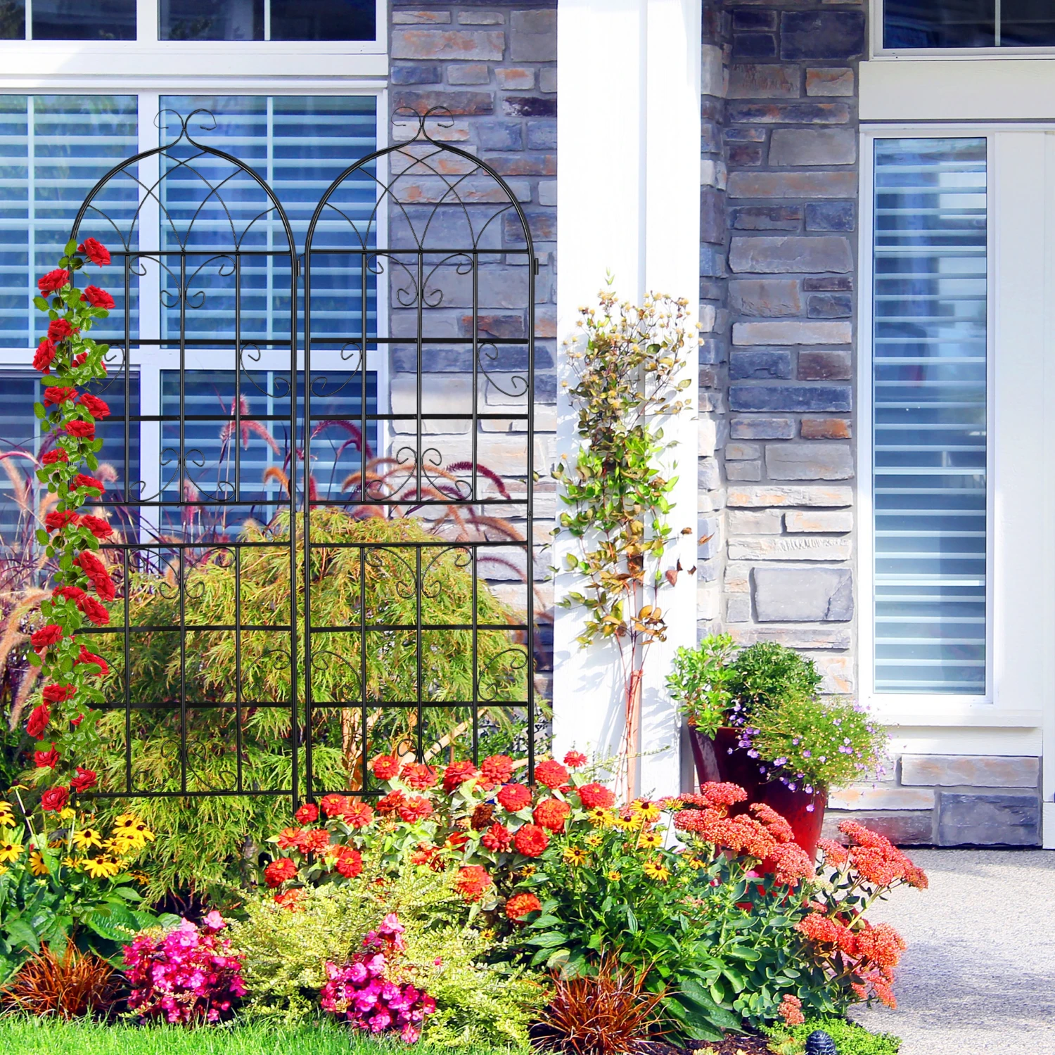 Relaxdays 6 x Rankgitter Vintage 180 x 50 cm - Höhe: 180 cm 6 Relaxdays 6 x Rankgitter Vintage 180 x 50 cm - Höhe: 180 cm – Bild 4