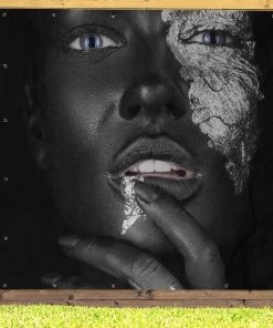 MuchoWow Outdoor-Poster 200x200 Frau - Silber -Gartenaccessoires Verkäufe 2022 d95a396908a44cf39598909c0703037a