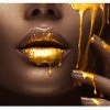 MuchoWow Outdoor-Poster 200x100 Gold - Frau -