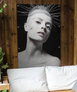 MuchoWow Outdoor-Poster 80x120 Frau - Schwarz -Gartenaccessoires Verkäufe 2022 dc319bd5faf24571b110480b11bd7611