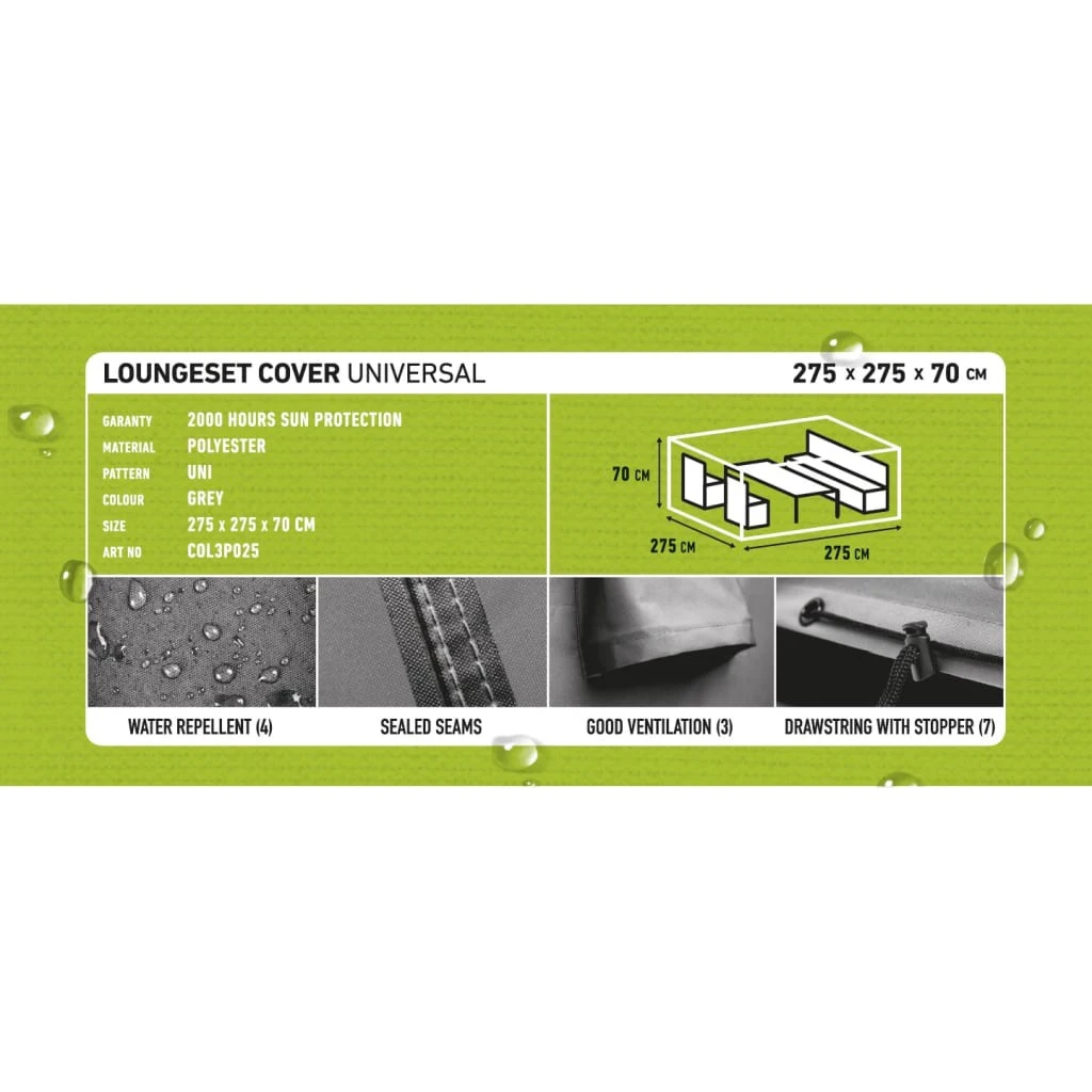 Madison Garten-Lounge-Set-Abdeckung Grau - Madison Garten-Lounge-Set-Abdeckung 275x275x70 cm Grau 9 Madison Garten-Lounge-Set-Abdeckung Grau - Madison Garten-Lounge-Set-Abdeckung 275x275x70 cm Grau – Bild 7
