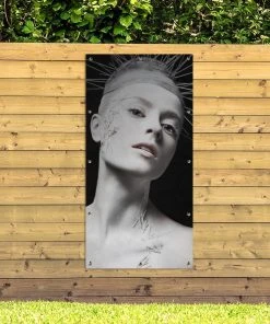 MuchoWow Outdoor-Poster 80x160 Frau - Schwarz -Gartenaccessoires Verkäufe 2022 e1c63f831aec4c55991dc9aebbd81624
