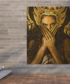 MuchoWow Outdoor-Poster 120x160 Frau - Gold - -Gartenaccessoires Verkäufe 2022 e1d0e1d9c0ca446194cceff8d13e0155