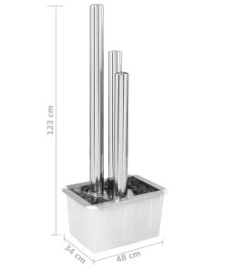 VidaXL Gartenbrunnen Silbern Edelstahl - vidaXL Gartenbrunnen Silbern 48x34x123 cm Edelstahl -Gartenaccessoires Verkäufe 2022 e2a4e91901bd40d8a19d2baf6a1f8cef