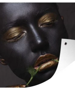 MuchoWow Outdoor-Poster 90x60 Frau - Kupfer -