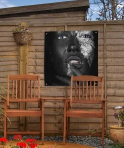 MuchoWow Outdoor-Poster 50x50 Frau - Silber - -Gartenaccessoires Verkäufe 2022 e8ef4e8fa0494eddb61975b435709442