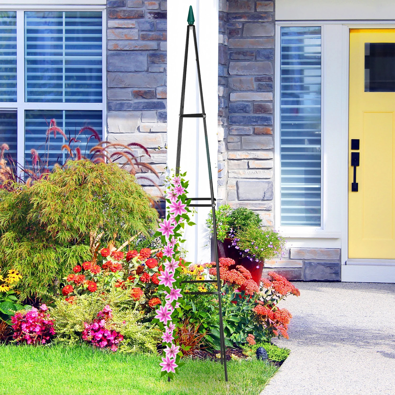 Relaxdays Rankhilfe 190 cm schwarz 4 Relaxdays Rankhilfe 190 cm schwarz – Bild 2