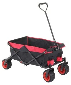 Bollerwagen HWC-E62 - Schwarz - Rot