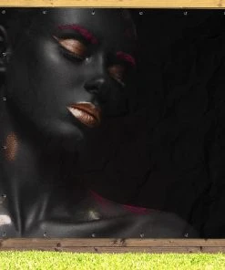 MuchoWow Outdoor-Poster 200x200 Frau - Schwarz -Gartenaccessoires Verkäufe 2022 f77fdccc29744956ad3ee2bd3246b4ea