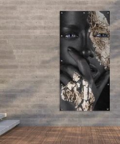 MuchoWow Outdoor-Poster 100x200 Frau - Gold - -Gartenaccessoires Verkäufe 2022 fba6ee784ba5464d9db3d70f255ccb6b