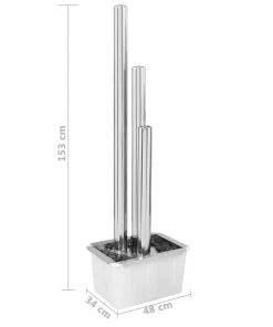 VidaXL Gartenbrunnen Silbern Edelstahl - vidaXL Gartenbrunnen Silbern 48x34x153 cm Edelstahl -Gartenaccessoires Verkäufe 2022 ff76d61761cf4ddebbbd40f5bd8a15fb