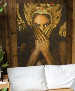 MuchoWow Outdoor-Poster 90x120 Frau - Gold - -Gartenaccessoires Verkäufe 2022 ff82366a099b4007b7b7475167e970fa