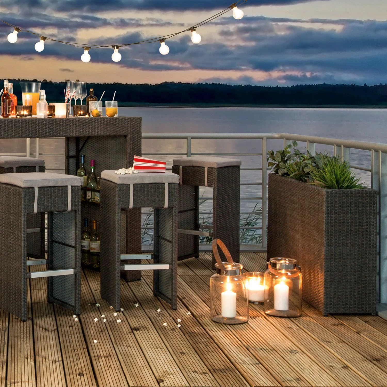 Jardi Pflanzkübel Paradise Lounge - Polyrattan Grau 4 Jardi Pflanzkübel Paradise Lounge - Polyrattan Grau – Bild 2