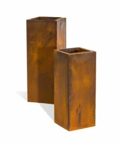 PureDay Pflanzsäulen-Set Rost (2-teilig) - Metall - Rostbraun