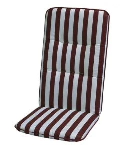 Best Freizeitmöbel Auflage Basic Line - Weiß-Bordeaux gestreift - Gartenliege - 190 x 60 cm